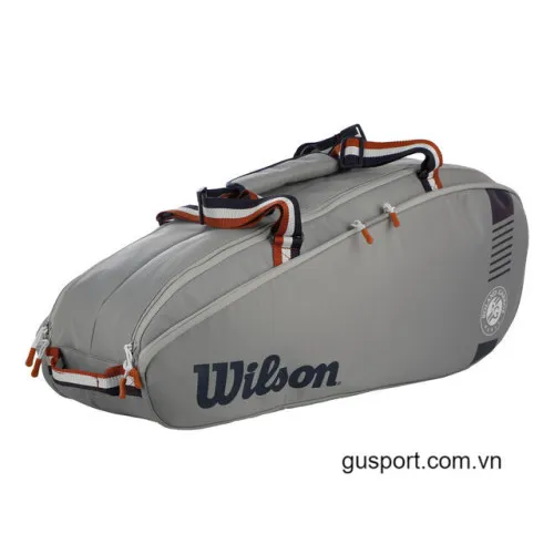 Túi Tennis WILSON ROLAND GARROS TEAM 6PK Grey/ Blue (WR8019101001) 0