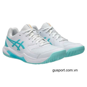 Giày Pickleball Nữ Asics Gel Dedicate 8 White/Energy Aqua (1042A236-102)