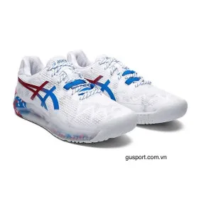 Giày Tennis Gel Resolution 8 Retro Tokyo - White/Electric Blue (1041A111-100)