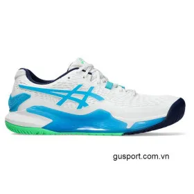 Giày Tennis Asics Gel Resolution 9 White/Digital Aqua (1041A330-103) 0