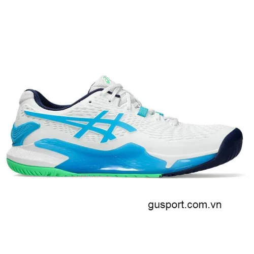 Giày Tennis Asics Gel Resolution 9 White/Digital Aqua (1041A330-103) 0