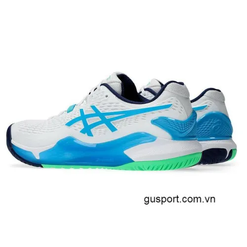 Giày Tennis Asics Gel Resolution 9 White/Digital Aqua (1041A330-103) 2