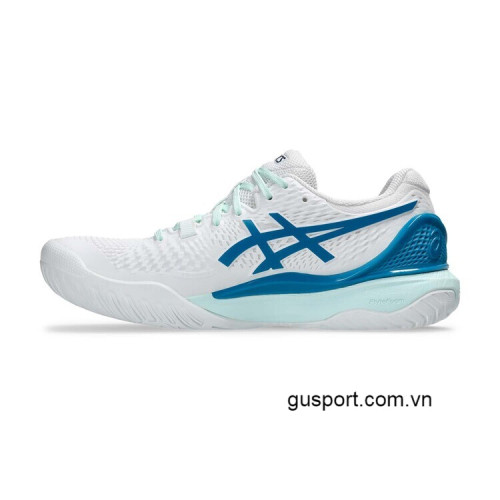 Giày Tennis Nữ Asics Gel Resolution 9 White/Teal Blue (1042A208-102) 1