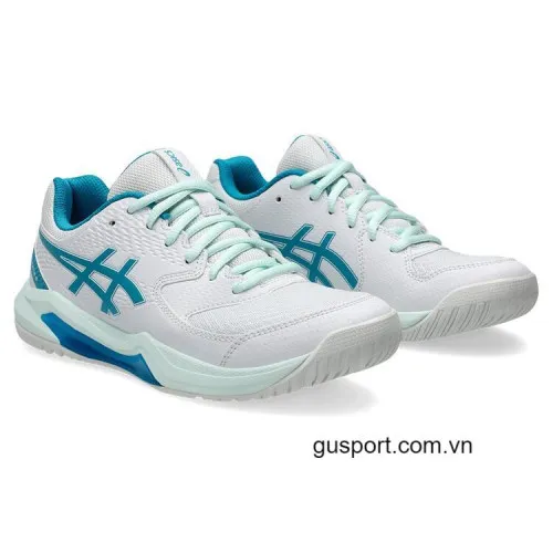 Giày Tennis Nữ Asics Gel Dedicate 8 White/Teal Blue (1042A237-103) 0