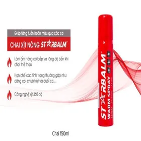 Chai xịt nóng Starbalm Warm Spray Làm nóng cơ bắp trước khi chơi (150ml) 5