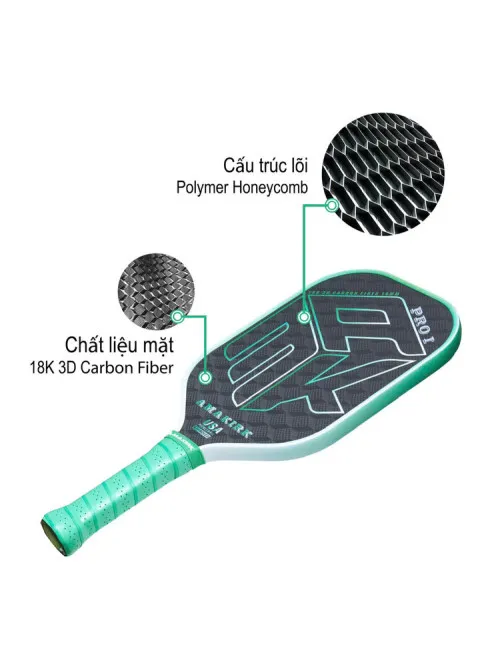 Vợt Pickleball AMAKIRK 18K 3D PRO1 16mm (230Gr) 5