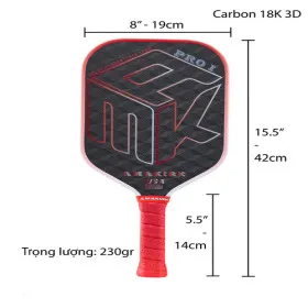 Vợt Pickleball AMAKIRK 18K 3D PRO1 16mm (230Gr) 0