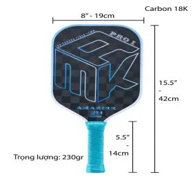 Vợt Pickleball AMAKIRK 18K 2D PRO1 16mm (230Gr) 0