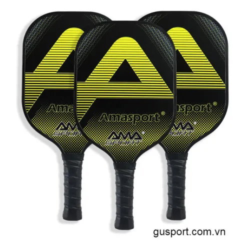 Vợt Pickleball AMASPORT Carbon Fiber Surface TPE Edge- Yellow 1