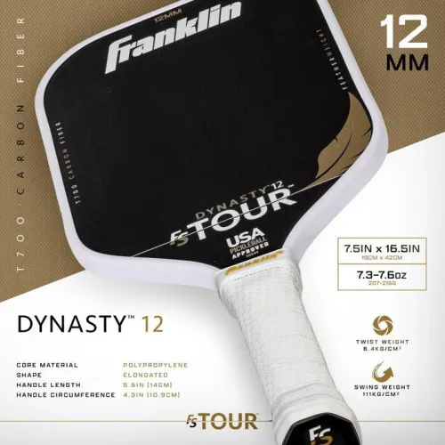 Vợt Pickleball Franklin FS Tour Dynasty 12mm (210GR)- Featherweight Series 0