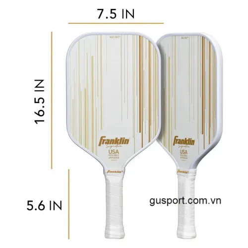 Vợt Pickleball Franklin Signature Pro 13mm (218GR)- White/Gold 1