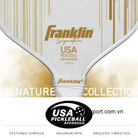 Vợt Pickleball Franklin Signature Pro 13mm (218GR)- White/Gold 2