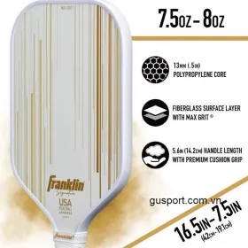 Vợt Pickleball Franklin Signature Pro 13mm (218GR)- White/Gold 3