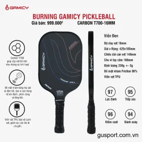 Vợt Pickleball Kaiwin Burning Gamicy T700 16mm 3