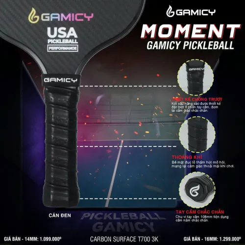 Vợt Pickleball Kaiwin Gamicy Moment T700 16mm 1