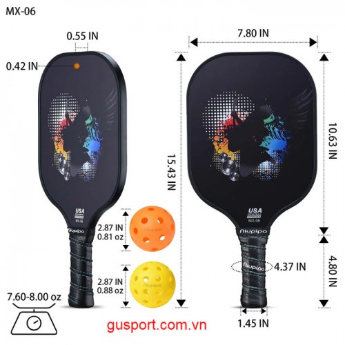 Vợt Pickleball Niupipo MX-06 (220Gr)  4